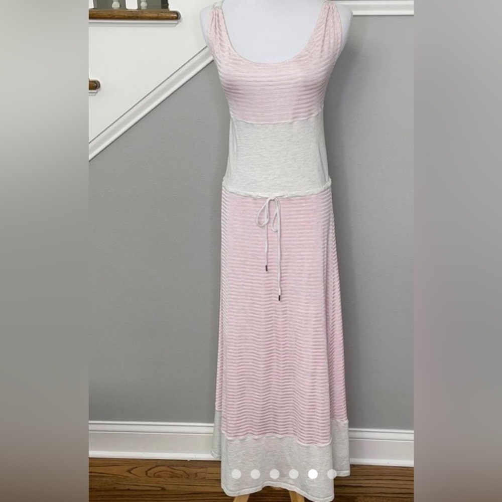 Diésel  Women Vintage Maxi Dress With Stripes Straps Tunic Pink Bage  Size M